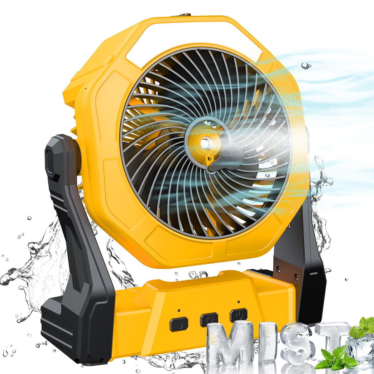 Ausic portable misting fan front view for desk cooling and personal comfort.