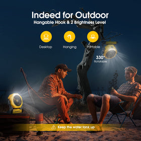 Ausic LED lantern feature highlighted for soft tent lighting during camping.