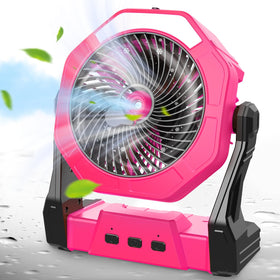 Ausic portable misting fan pink 8-inch cooling on hot patios