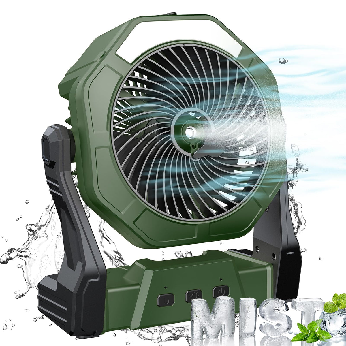 Ausic misting fan portable-use-outdoors emphasizes convenience for patios, beaches, and camping trips.