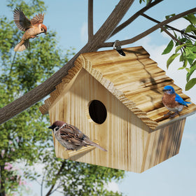 Entrance hole of Auslar Bird House sized for small birds