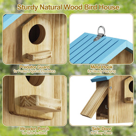 Auslar Bird House predator guard deters larger birds.