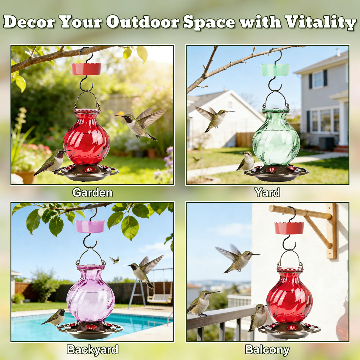 Auslar hummingbird feeder leak-proof gasket for clean outdoor use