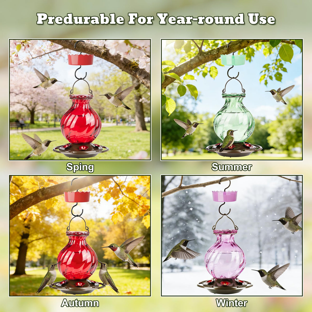 Auslar hummingbird feeder rust-proof hardware for outdoor durability