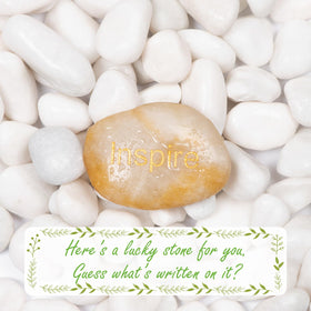 Ausluru engraved inspiration rock adds uplifting decor.