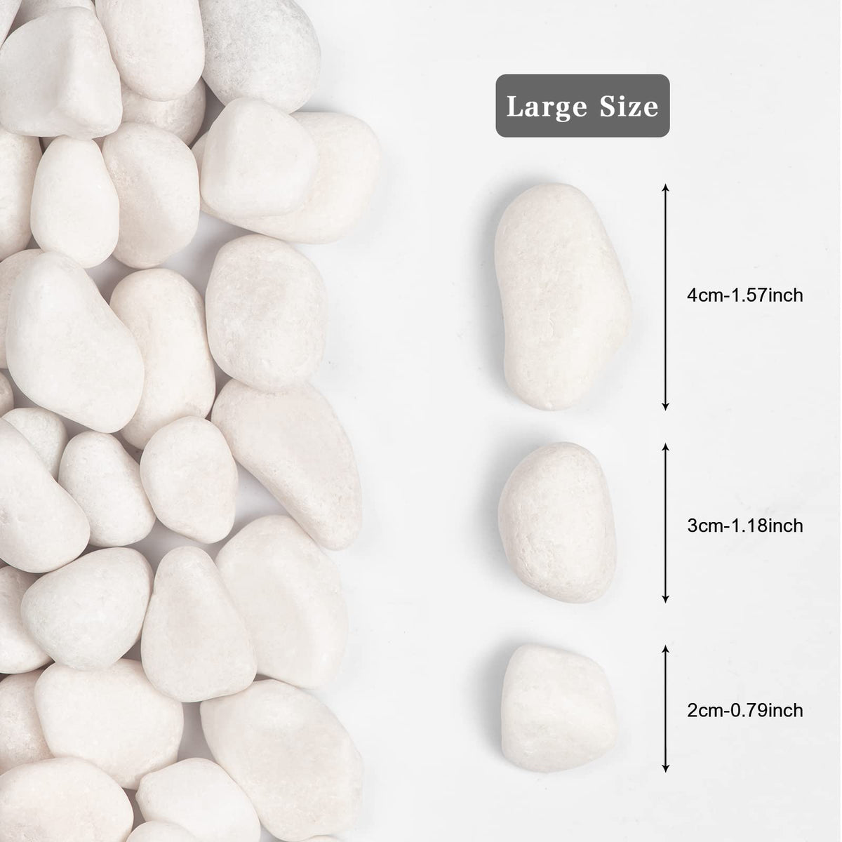 Ausluru polished pebbles with smooth edges for garden paths.