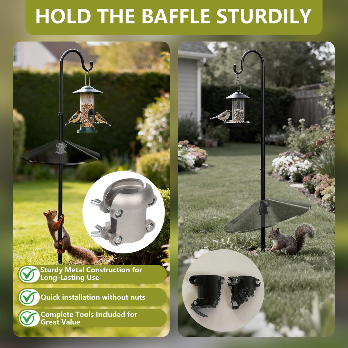 Wide compatibility fits poles from 2/3 to 1-3/8 inches in diameter.