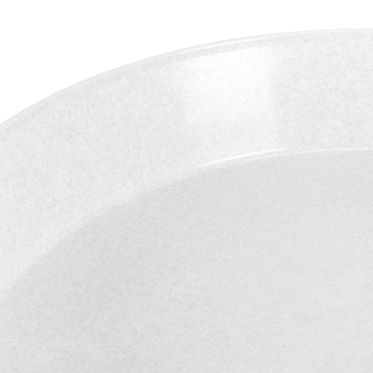 Austin Planter 16-inch saucer side angle shows flat inner surface for even pot rest