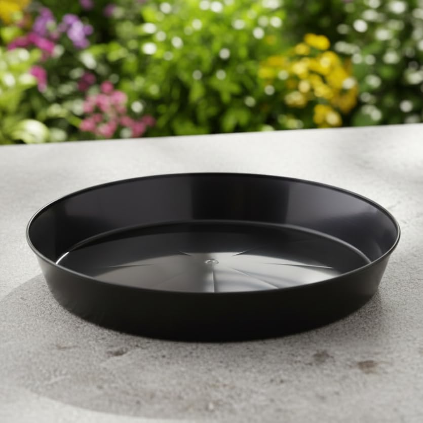 Austin Planter round drip pan shown from top view.