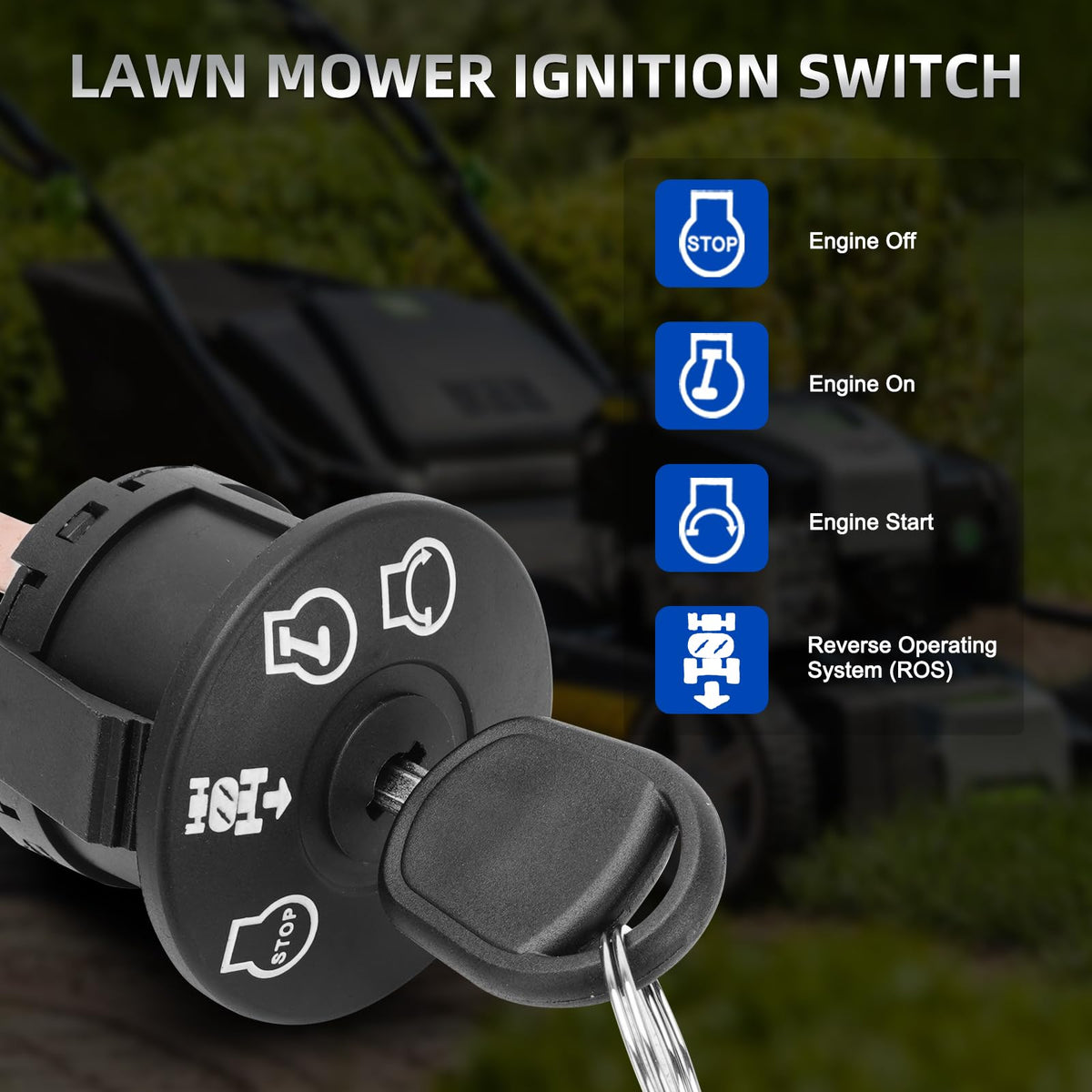 AUTOBABA easy-installation ignition switch simplifies upgrading your mower.