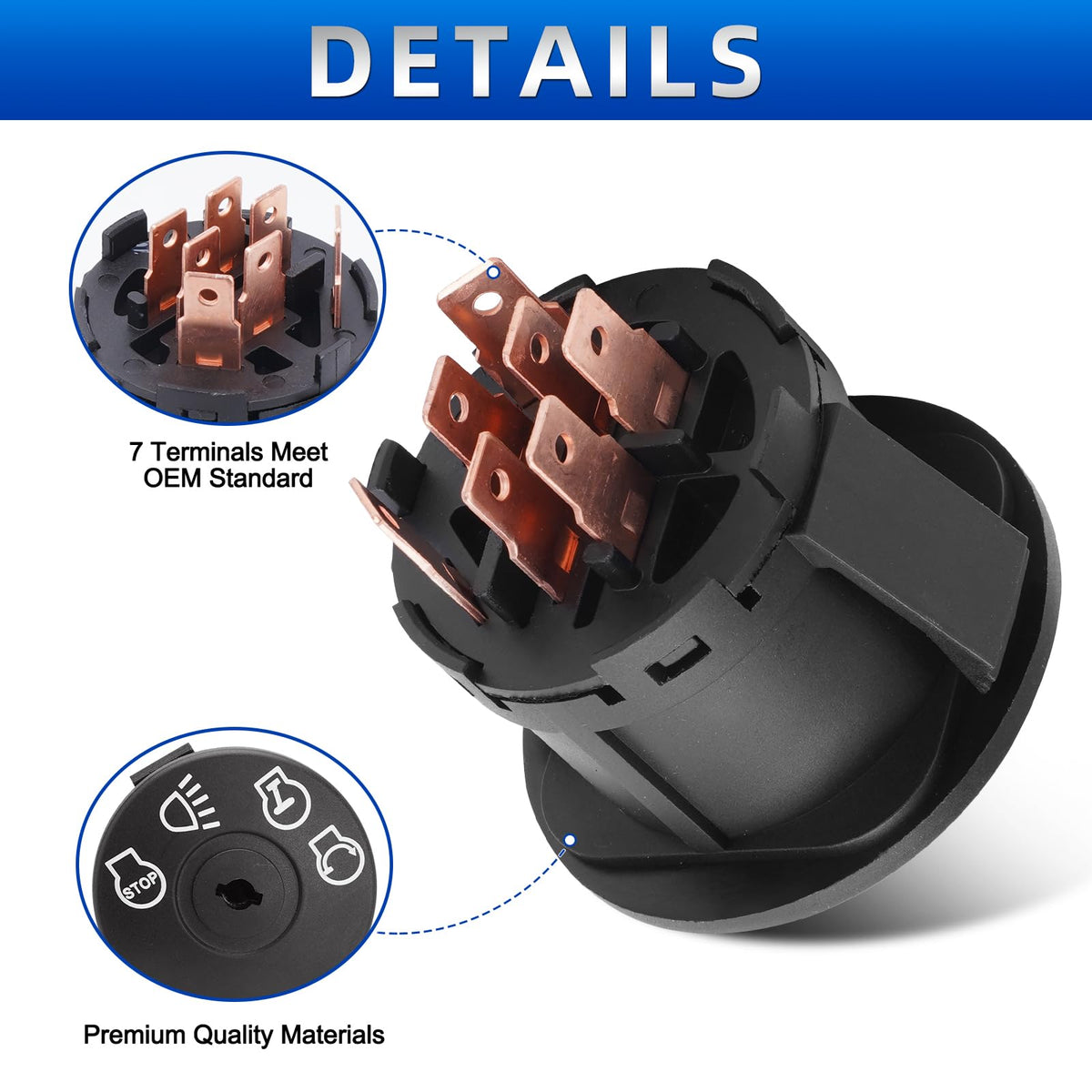 AUTOBABA ignition switch made with premium materials for long-lasting durability.