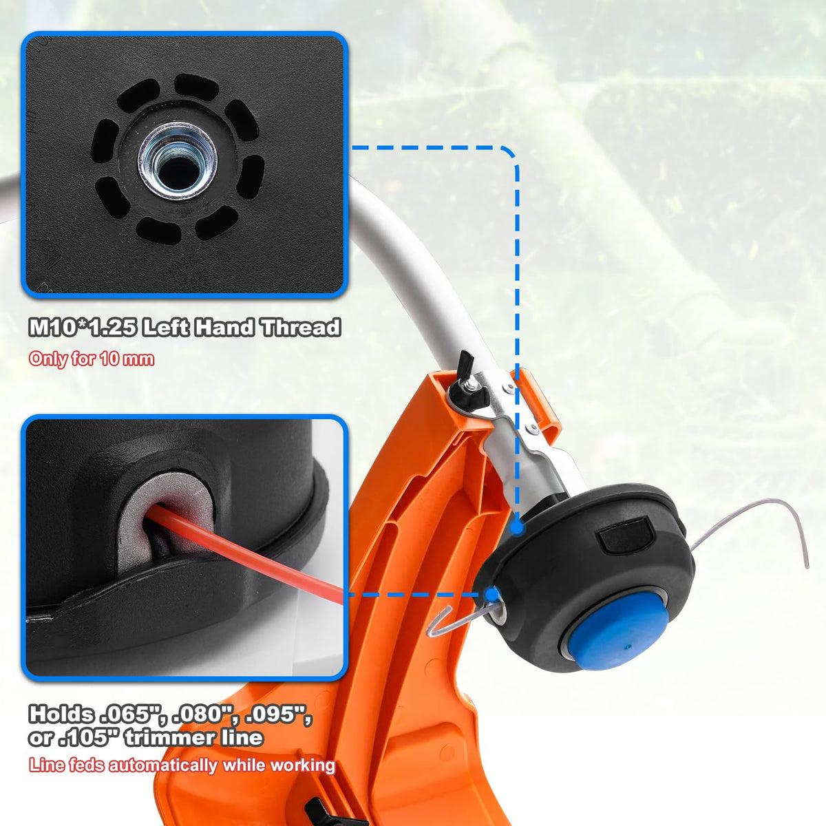 AUTOBABA T35 Tap Advance Trimmer Head in action for edging and overgrowth