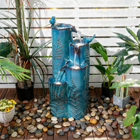 Autodaya day and night water feature combines soothing sounds and glow.