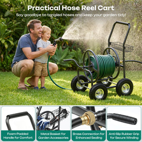 Autodaya hose reel cart anti-slip rubber grip aids easy winding