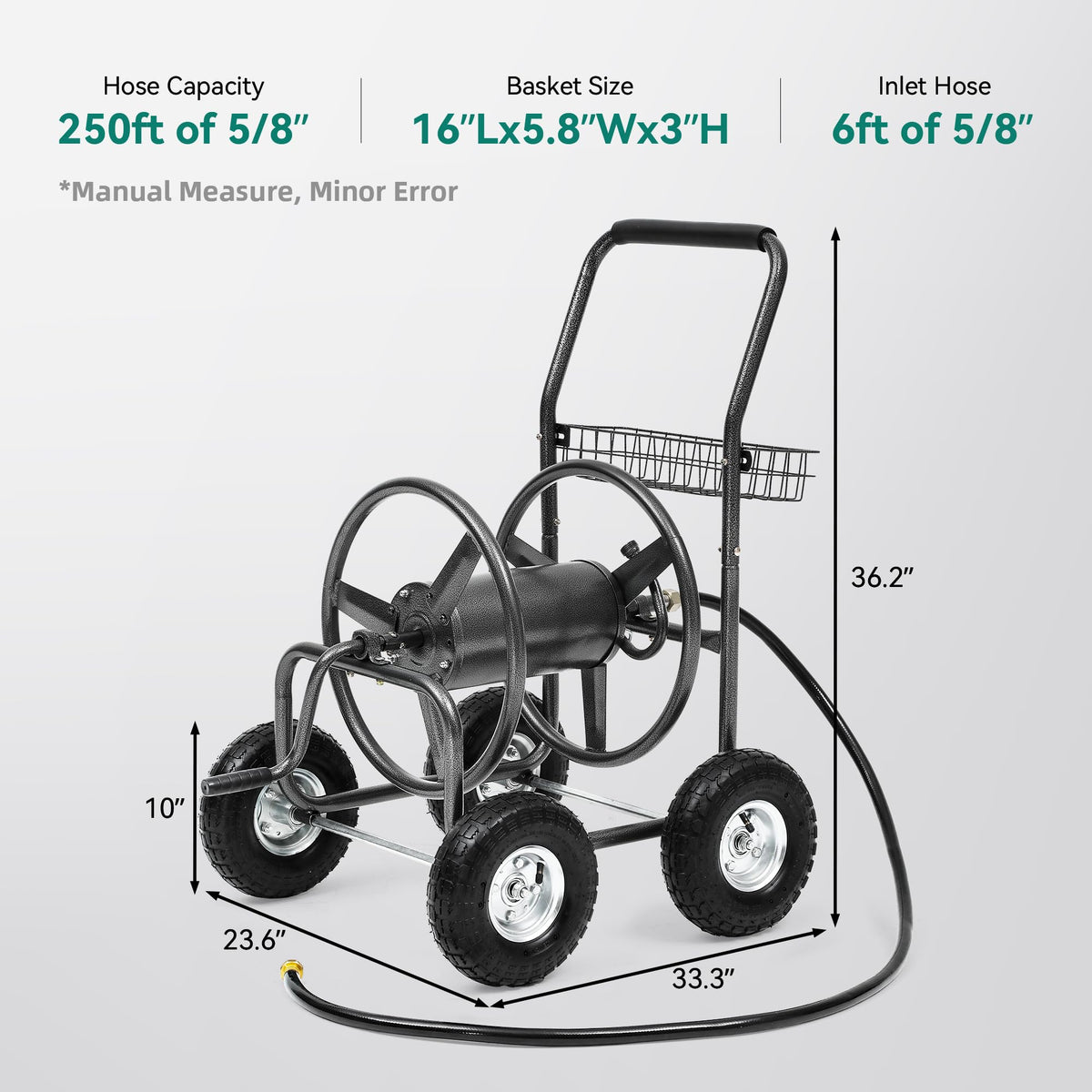 Autodaya hose reel cart easy wind feature reducing tangles