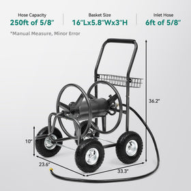 Autodaya hose reel cart easy wind feature reducing tangles
