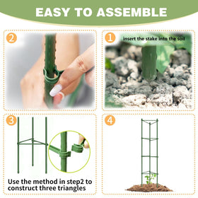 AUTOHAOL snap-on arms shown attaching to stakes for climbing plants support.