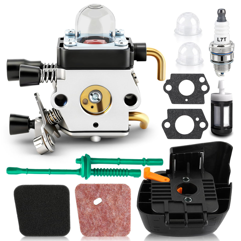 AUTOKAY FS55 carburetor kit on workbench for STIHL replacement