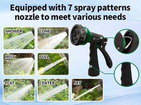 AUTOMAN 7-pattern sprayer provides versatile watering options.