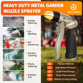 AUTOMAN adjustable spray patterns switch between mist and jet quickly.