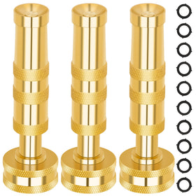 AUTOMAN Brass Hose Nozzle front view shows rugged durability for outdoor tasks.