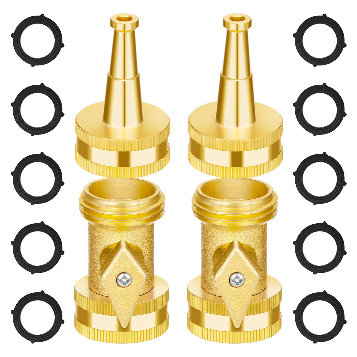 AUTOMAN brass hose nozzle delivers a powerful jet for car cleaning and outdoor watering.