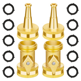 AUTOMAN brass hose nozzle delivers a powerful jet for car cleaning and outdoor watering.