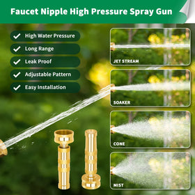 AUTOMAN brass hose nozzle leak-free tip with four holes for even flow