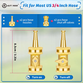 AUTOMAN brass hose shut-off valve with ergonomic handle for easy flow control.