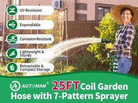 AUTOMAN coil hose compact when retracted for easy storage.