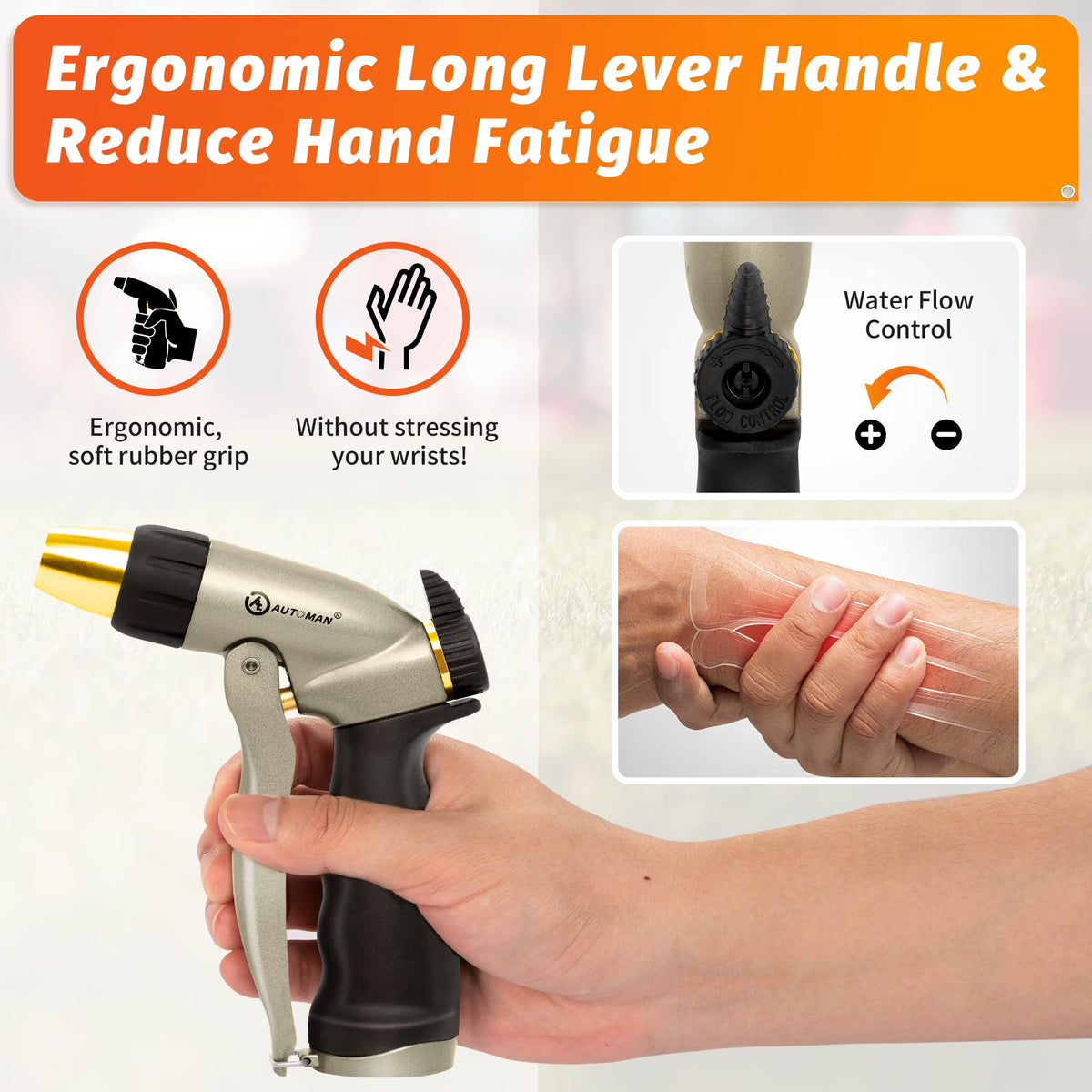 AUTOMAN compatible with standard hoses 3/4 inch for easy setup.