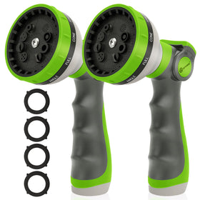 AUTOMAN garden hose nozzle with 10 spray patterns for versatile watering.
