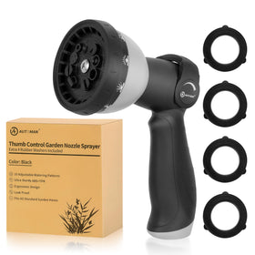 AUTOMAN garden hose nozzle with 10 patterns for versatile watering tasks