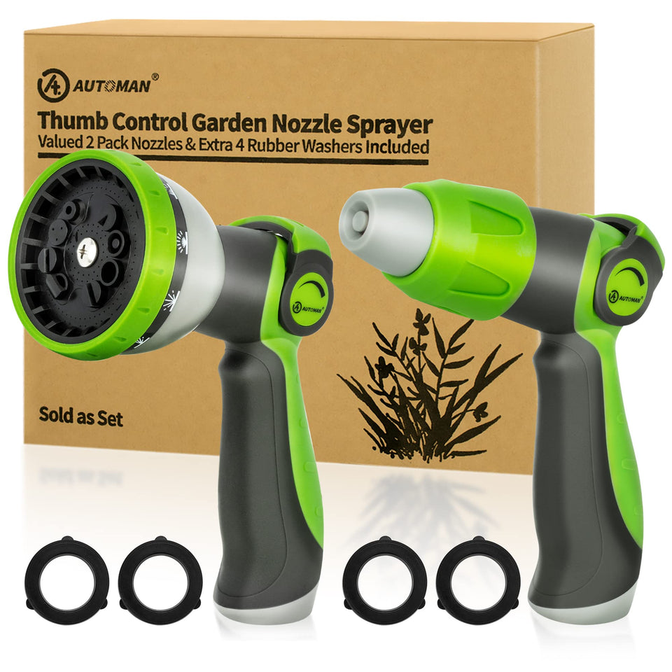 AUTOMAN 2-pack garden hose nozzle with ergonomic grip for comfortable watering
