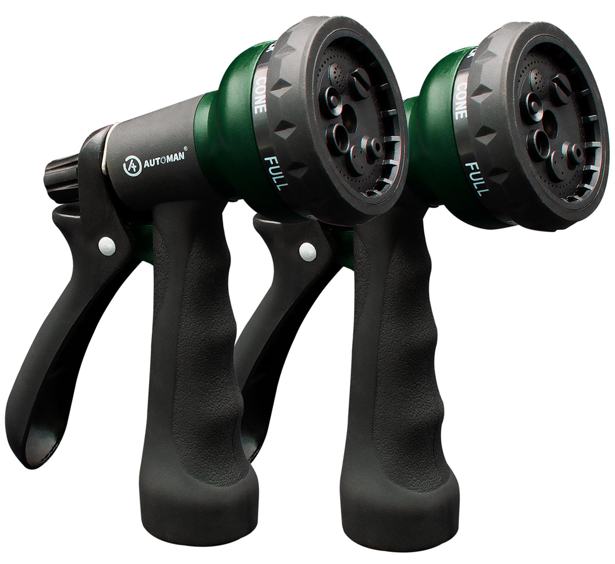 AUTOMAN garden-hose-nozzle-2pack setup for versatile watering tasks.
