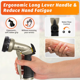 AUTOMAN garden hose nozzle ergonomic-design reduces hand fatigue