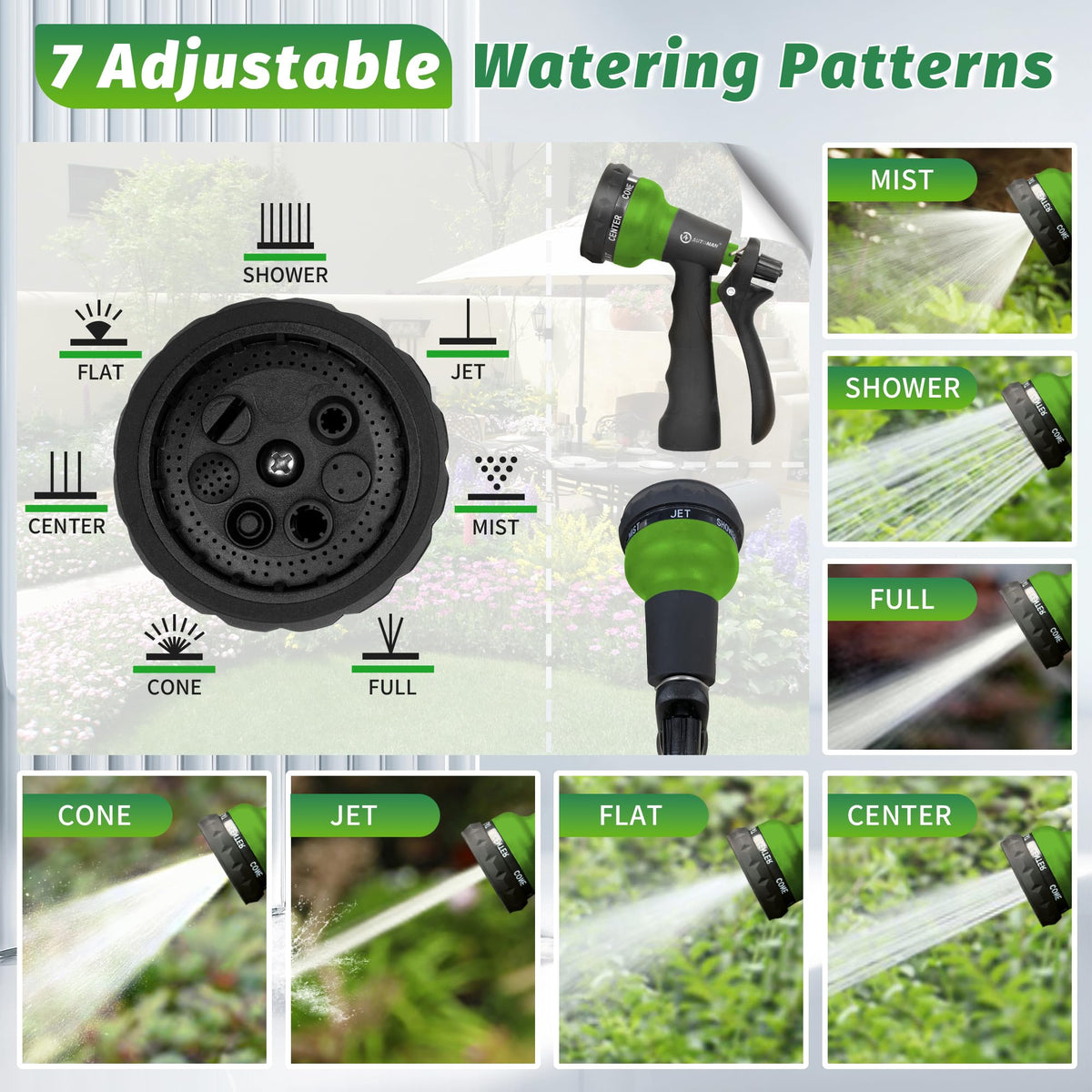 AUTOMAN ergonomic grip nozzle for comfortable use during long watering sessions.