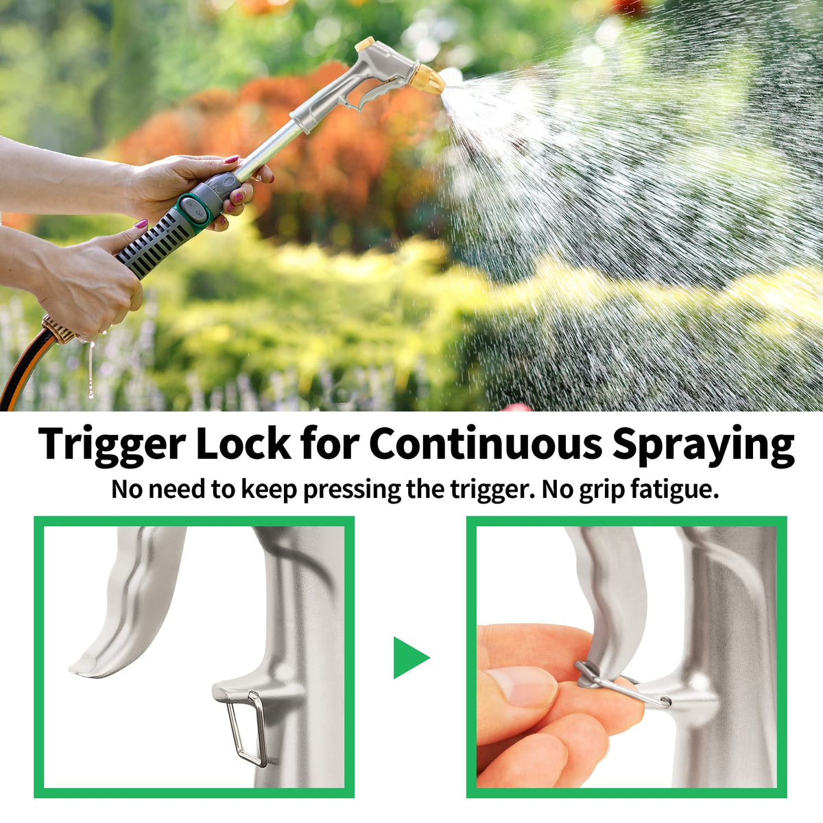 AUTOMAN garden hose nozzle high-pressure jet reaches distant areas