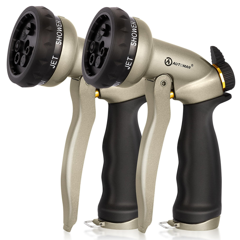 AUTOMAN garden hose nozzle jet pattern for powerful cleaning and efficient watering.