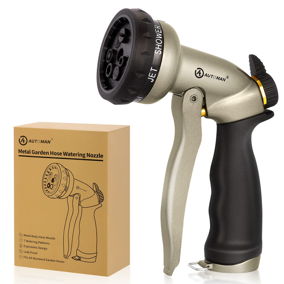 AUTOMAN garden hose nozzle metal construction for durable watering