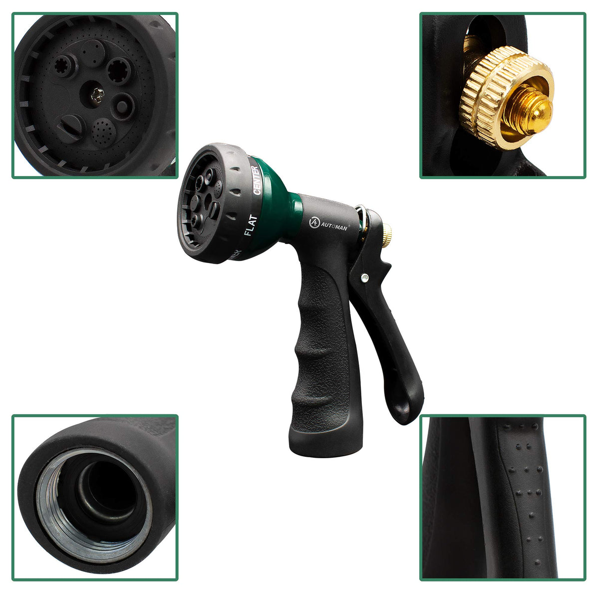 AUTOMAN garden hose nozzle seven patterns enables versatile lawn and plant care