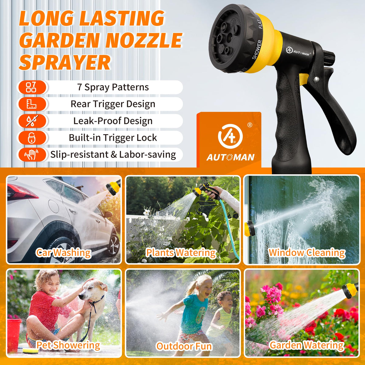 AUTOMAN two-pack nozzle set ready for varied outdoor chores.