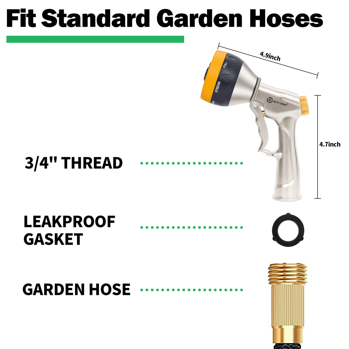 AUTOMAN long-lasting design reduces fatigue during extended watering sessions.