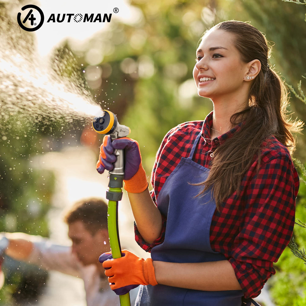 AUTOMAN versatile tool for watering, washing, and pet care around home.