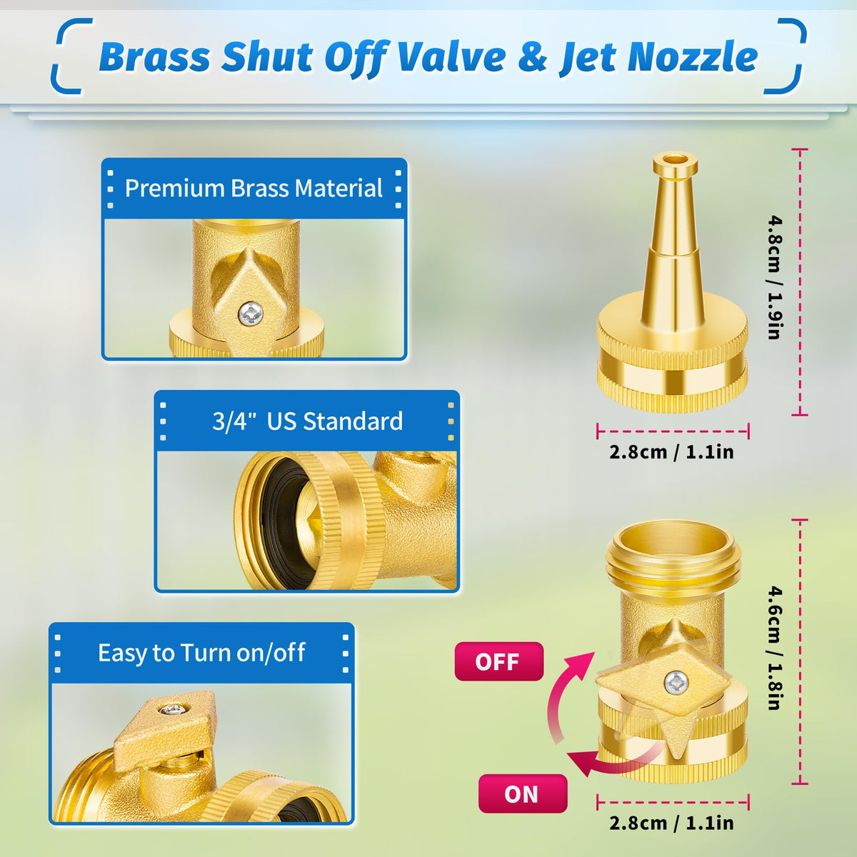 AUTOMAN high-pressure jet nozzle ideal for car wash and driveway cleaning.