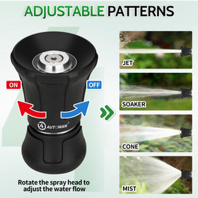 AUTOMAN hose nozzle ergonomic soft rubber handle for comfortable use.