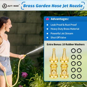 AUTOMAN leak-proof connection with 3/4 inch GHT threads fits standard hoses.