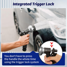 AUTOMAN lock-bar nozzle enabling continuous spray without hand strain