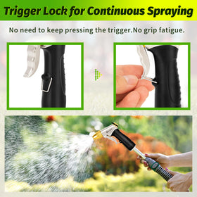 AUTOMAN metal hose nozzle ergonomic-grip emphasizes comfort during extended watering.