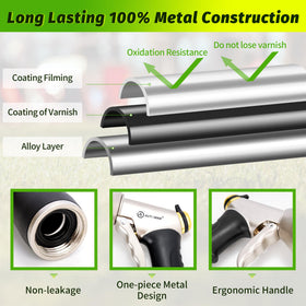 AUTOMAN metal hose nozzle leak-proof-connection ensures a tight seal with gasket support.